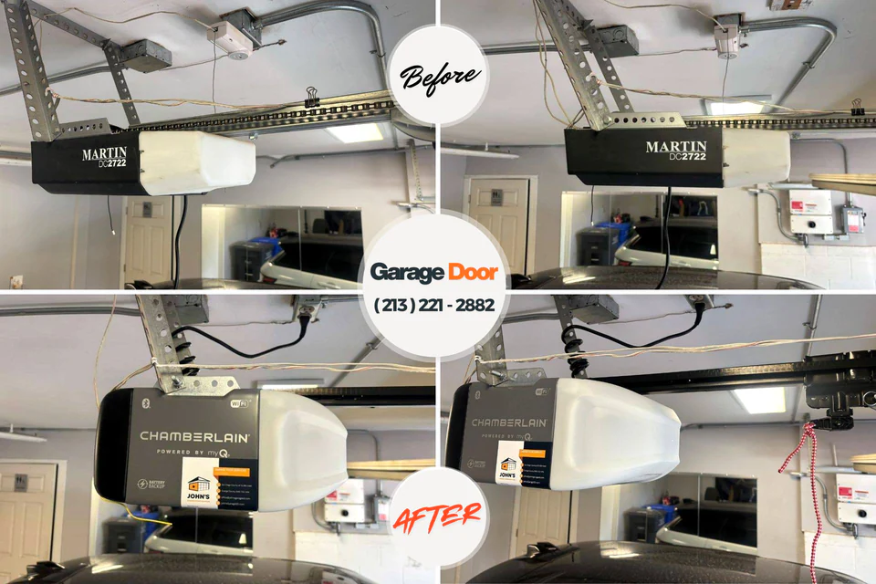 Before and after: garage door repair Lookout Mountain, AL